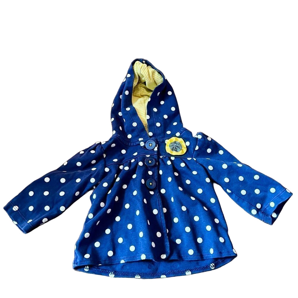 🍭6/$30 Carter’s polka dot button up floral spring / fall jacket - baby girl 9 m